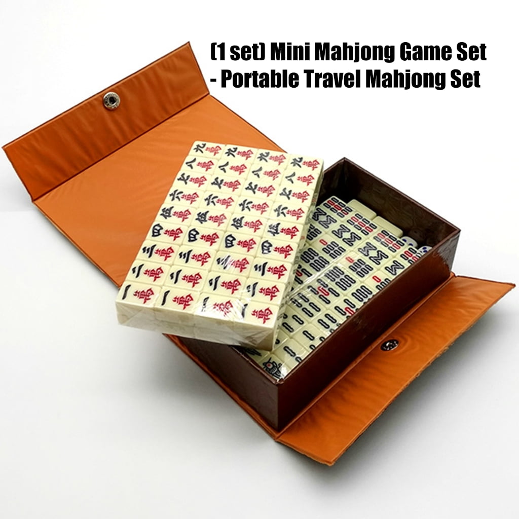 Zeiwohndc Compact Travel Mahjong Set With Complete Accessories For On The Go