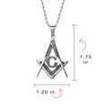 thumbnail image 4 of Bling Jewelry Mens Black Oxidized Freemason Masonic Symbol Pendant Necklace, 4 of 4