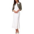 thumbnail image 2 of INSPIRE CHIC Women's Formal Bolero for Evening Dresses Half Sleeves Open Front Cocktail Shrugs M Brown, 2 of 6