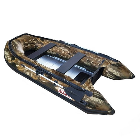 ALEKO Inflatable Boat - Aluminum Floor - 6-Person - 12.5 Feet - Hunter Style