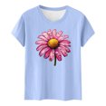thumbnail image 4 of Camiseta de Manga Corta de Verano para Mujeres con Estampado Casual de Moda con Cuello Redondo, 4 of 6