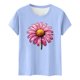 thumbnail image 4 of Camiseta de Manga Corta de Verano para Mujeres con Estampado Casual de Moda con Cuello Redondo, 4 of 6