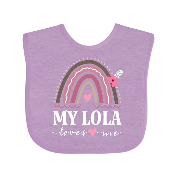 Inktastic My Lola Loves Me Granddaughter Girls Baby Bib