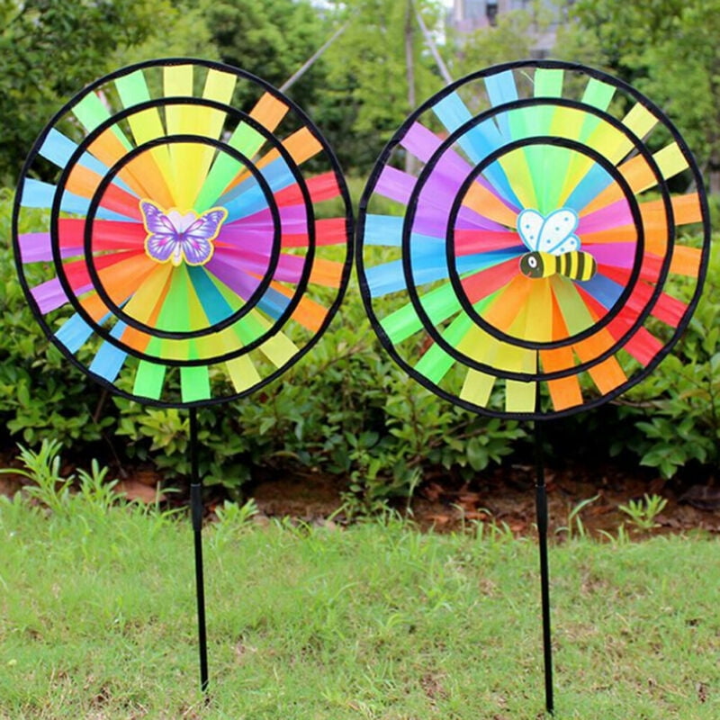 Rainbow Large Windmill Yard Garden Ground Wind Spinner Windmill Yard