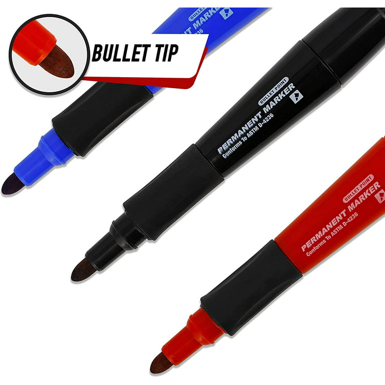 Emraw Jumbo Permanent Markers Durable Assorted Colors Bullet Tip Waterproof  Quick Drying Bold Line Perfect for Signs and Posters 