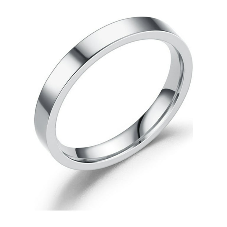 simu Stainless Steel Rings for Men Women 3MM Stainless Steel Solid