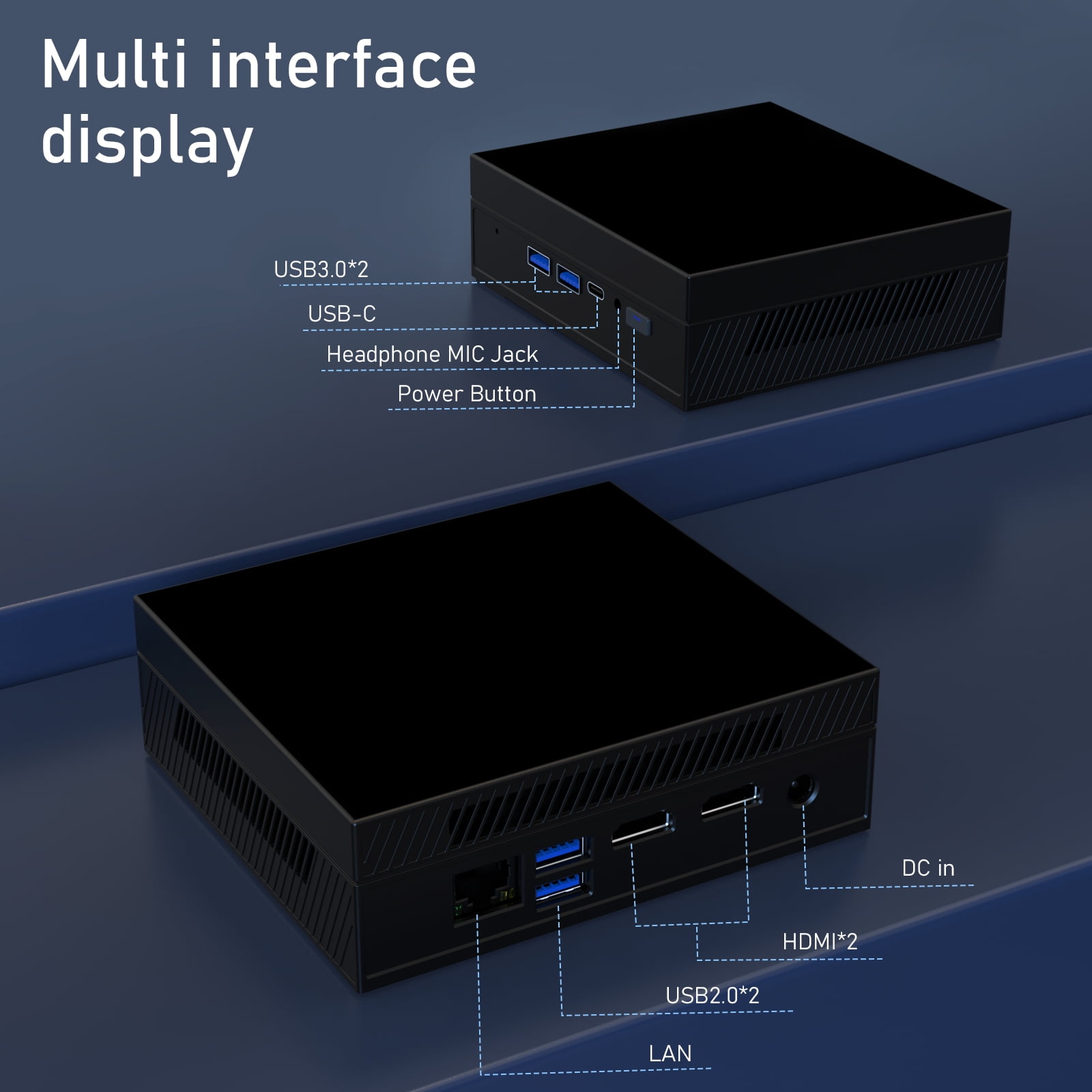 Auusda GX55 Mini PC Intel Celeron N5105 (4M Cache, up to 2.90 GHz) 16GB / 512GB Windows 11 Pro Desktop, HDMI/DP/Type-C(4K60Hz)Outputs