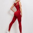 thumbnail image 4 of Casual Sets for Women 2 Piece Womens 2 Piece Outfits Summer Clothing Set Female Round Neck Sleeveless Tops Pants Sets Long Pant Style S_43 Women's Tracksuits Red L, 4 of 4
