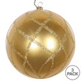thumbnail image 2 of Vickerman MT198108D 4.75 in. Gold Candy Glitter Net Ornament - 3 per Bag, 2 of 3