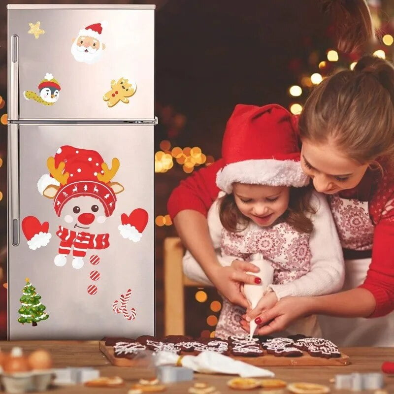 Pegatina Para Pared De Navidad Muñeco De Nieve De Navidad Refrigerador