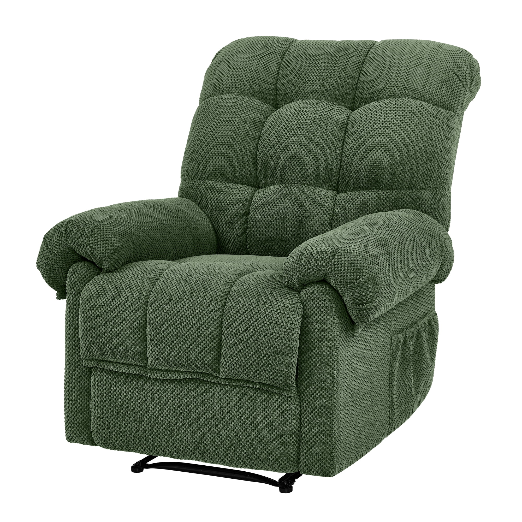 Leumius Recliner Chair,Overstuffed Manual Recliner Armchair with added Footrest,Ergonomic Lounge Chair,Home Theater Seating,Army Green