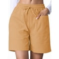 thumbnail image 3 of Omen Casual Shorts Drawstring Comfy Elastic Waist Shorts Summer Pull on Short with Pockets Turmeric XL, 3 of 7
