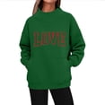 thumbnail image 3 of Pxxlle Love Sweatshirts for Women Valentines Day Sweatshirt Oversized High Neck Pullovers with Pockets Long Sleeve Holiday Tops Green S, 3 of 6