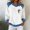 White, variant on Endives Women's Blouse Long Sleeve Shirt Sweatshirt Casual Lapel Denim Stitching Pullover Sweatshirt Womens Tops