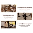 thumbnail image 6 of Lafnest 43" Round Dining Table for 4-6 People,Industrial Kitchen Table with Metal Mesh Storage Shelf,Walnut Brown Wood & Black Metal Frame for Dining Room, Living Room, 6 of 8