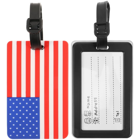 PATKAW 2pcs Suitcase Tag Suitcase Hanging Label Luggage ID Label American Flag Travel Luggage Label Name Tag