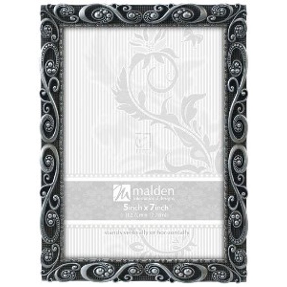 5x7 Narrow Pewter Swirl Picture Frame