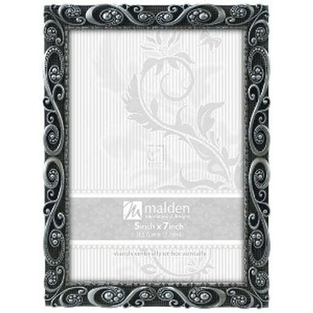 5x7 Narrow Pewter Swirl Picture Frame