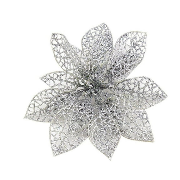 Adornos para árbol de Navidad, simulación de flores, 10 unidades