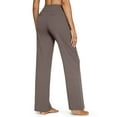 thumbnail image 5 of Yoga Pants Women Wide Leg Pants with Pockets High Waist Stretch Dress Casual Sweatpants Coffee Color XL, 5 of 6