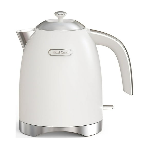 Hazel Quinn Electric Kettle - 1.7 Liters (57oz) Stainless Steel Water Kettle, BPA-Free Interior, 1200W Fast Boiling, Cordless, Rotational Base, Autom
