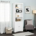 thumbnail image 4 of Pemberly Row Set of 2 Tall 6 Shelf Bookcases with 2 Shaker Doors in White, 4 of 10