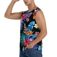 thumbnail image 3 of Haiem Men's Tropical Palm Leaves Print Tank Tops Summer Sleeveless Cut Off Workout T-Shirts Fitness Vest Athletic Undershirts-Small, 3 of 8