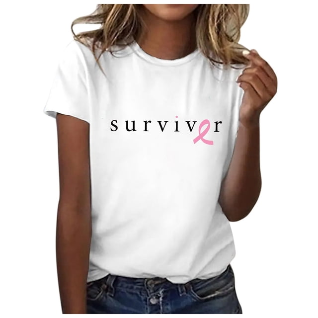 TSADFHJI Hauts Femmes Tendance Habillé Manches Longues Mode Décontractée Imprimé Ruban Promotionnel International T-Shirt Col Rond Manches Courtes P Blanc
