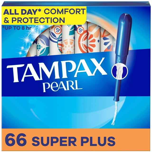 Tampax Pearl Tampons, avec Tresse Anti-Fuites, Absorption Super Plus, Non Parfumés