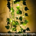 thumbnail image 3 of 1 Pack 6.56ft 20 LED Fake Ivy Vine String Lights,Artificial Ivy Garland with Lights Hanging Greenery Leaf Plants for Home Kitchen Garden Office Wedding Party Decor, 3 of 7