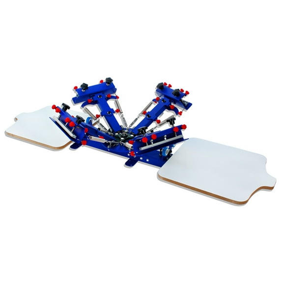 Silk Screen Printing Machine T-Shirt Screen Printing Press 4 Color 2 Station Table Type Press Printer