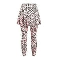thumbnail image 4 of SCRAWLGOD Leopard Print Black Pink Comfortable Women's Tennis Yoga Leggings with Skirt Non See-Through Chic Sporty Clothing Stretchy Gym Pickleball Skorts Leggings, XS, 4 of 7