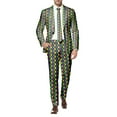 thumbnail image 4 of Mardi Gras Clothes Mens And Gold Carnival Suit All Print And Pants Two Piece Set Casual Vacation Clothes For Holiday Carnival Festival Outfit Green XXXL, 4 of 6