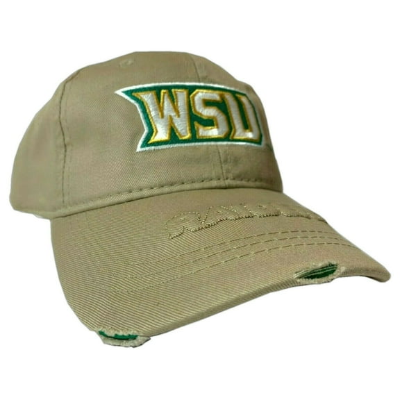 Wright State Raiders NCAA Distressed Beige Adjustable Buckle Back Hat