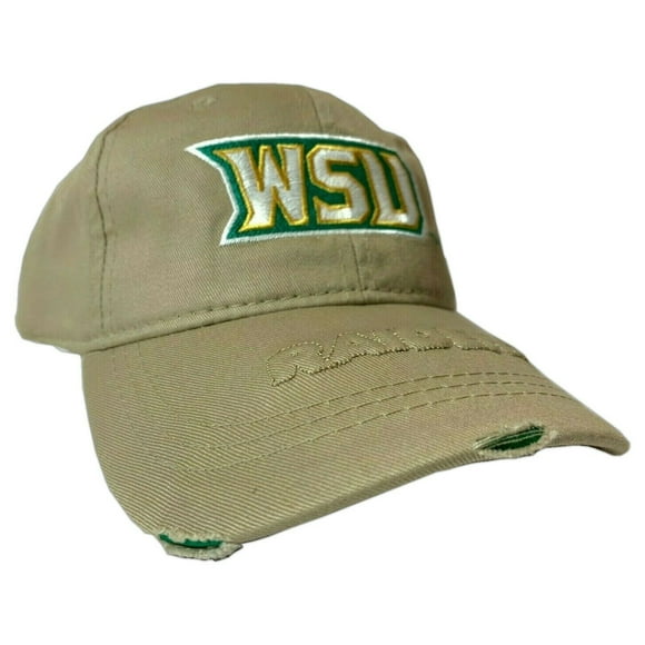 Wright State Raiders NCAA Distressed Beige Adjustable Buckle Back Hat