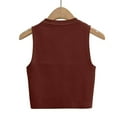 thumbnail image 7 of Mrat Womens Loose Tank Tops Knit Tank Tops for Women Crewneck Sleeveless Stretchy Athletic Tops Pullover Casual Trendy Sweater Vests Blouses Tops S-418 Coffee M, 7 of 7
