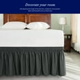 thumbnail image 2 of Subrtex Elastic Wrap Around Bed Skirt Dust Ruffle Smooth Soft Bed Frame Cover 15-inch Drop (Queen, Gray), 2 of 6