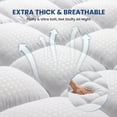 thumbnail image 3 of Thick Cooling Mattress Topper - Overfilled Down Alternative Pillow Top, Baffle Box Design, Fits 8-21 Inch Deep Pocket, Plush & Support, Machine Washable, 3 of 12