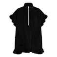 thumbnail image 6 of Women's Casual Short Sleeve Dress with Turndown Collar and Zipper Pocket, 6 of 6