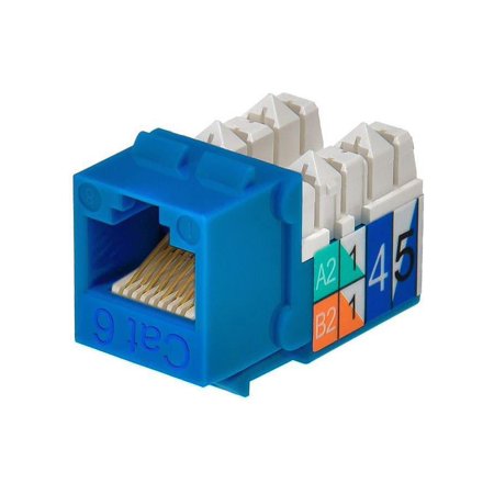 UPC: 0844660053798 | Monoprice Cat6 Punch Down Keystone Jack – Blue | 110 Type IDC  90 Degree Connection