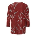 thumbnail image 4 of Fznquz 2025 3/4 Length Sleeve Womens Tops Cute Graphic Red Tops Casual Fall Clothing,XXL, 4 of 5