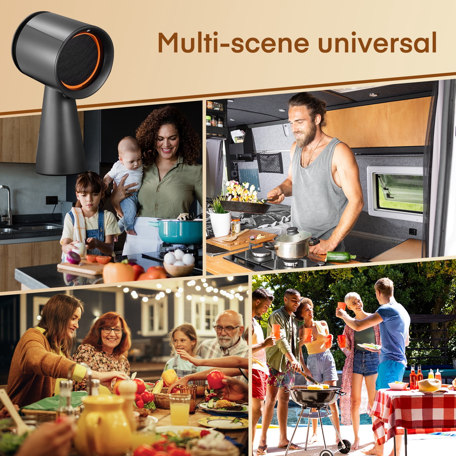 Portable Range Hood, Desktop Range Hood with 3 Speed Exhaust Fan,Low Noise & Large Oil Collection Cup,Detachable Aluminum Filter, 120V Indoor BBQ