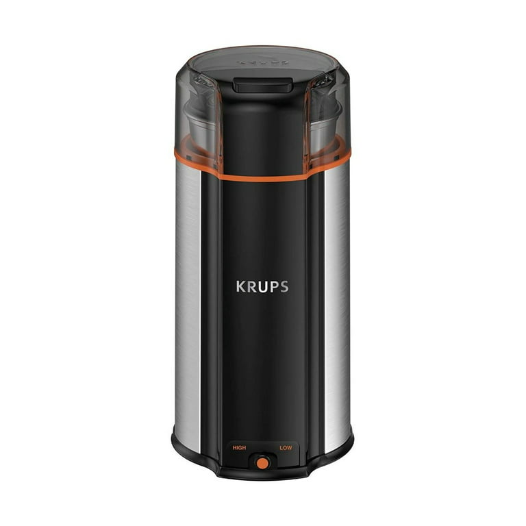 Krups One-Touch Coffee and Spice Grinder 3 Ounce Bean Hopper Easy to Use,  One Touch Operation 200 Watts Coffee, Spices, Dry Herbs, Nuts, 12 Cup Black