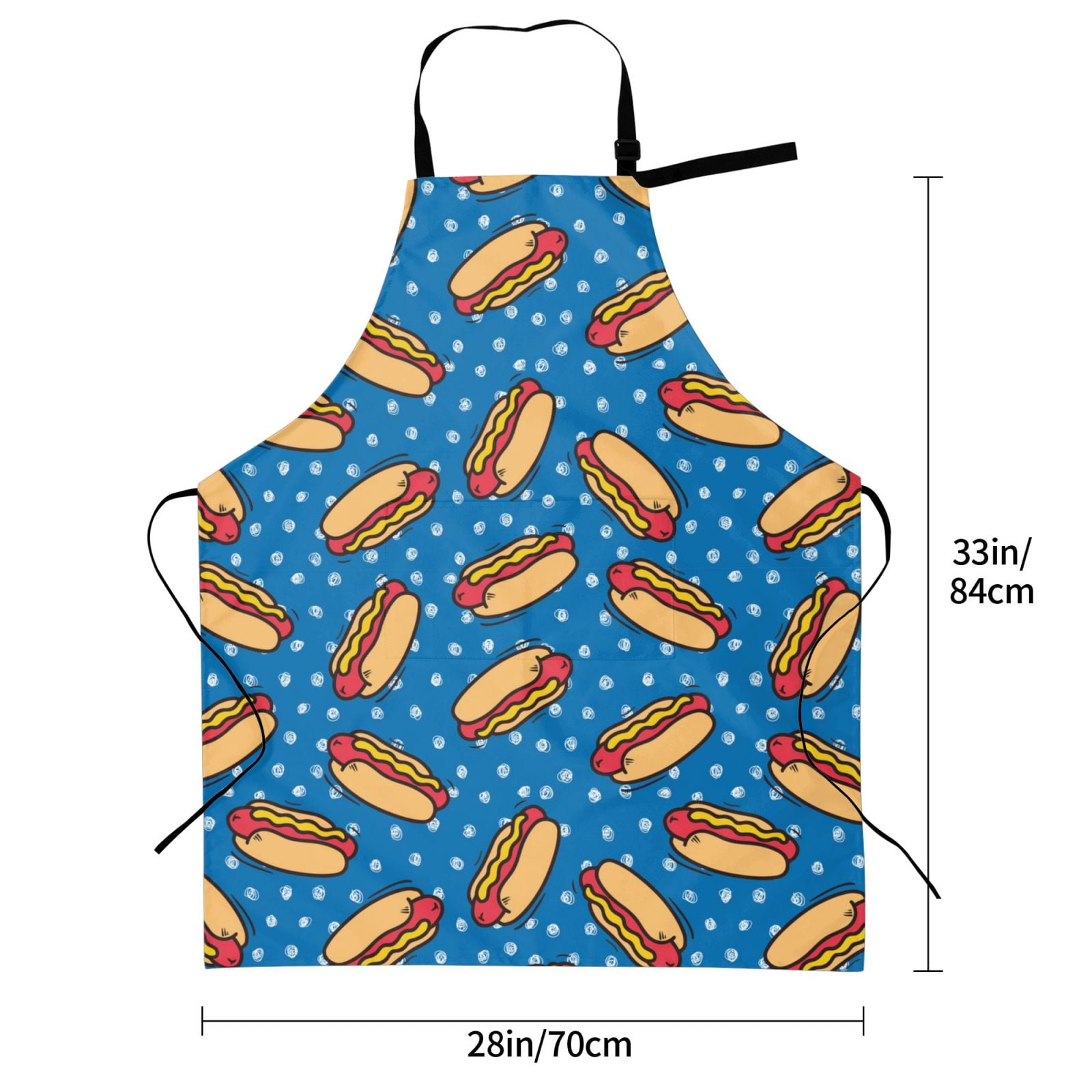Kdxio Hot Dog 1 Apron with Pockets Adjustable Kitchen Aprons for Men Women Waterproof Aprons for Cooking,Drawing,Crafting, Baking Household Cleaning