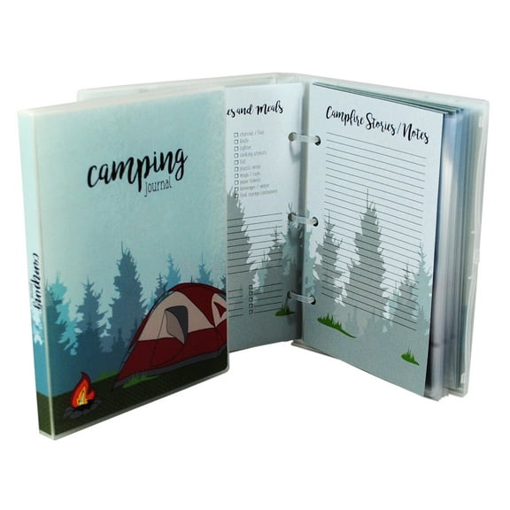 Mini Camping Planner and Scrapbook, 4 Trips, 20 Page Protectors - Forest