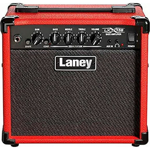 Laney 15 Watt Bass Guitar Combo Amplifier w/ 2 x 5" Woofers - Red - LX15B-RED
