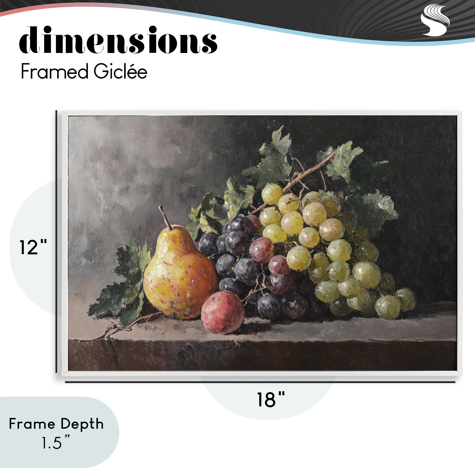 Stupell Industries Bountiful Fruit Classic Still Life White Framed Giclee Art, design by Petal Prints Design