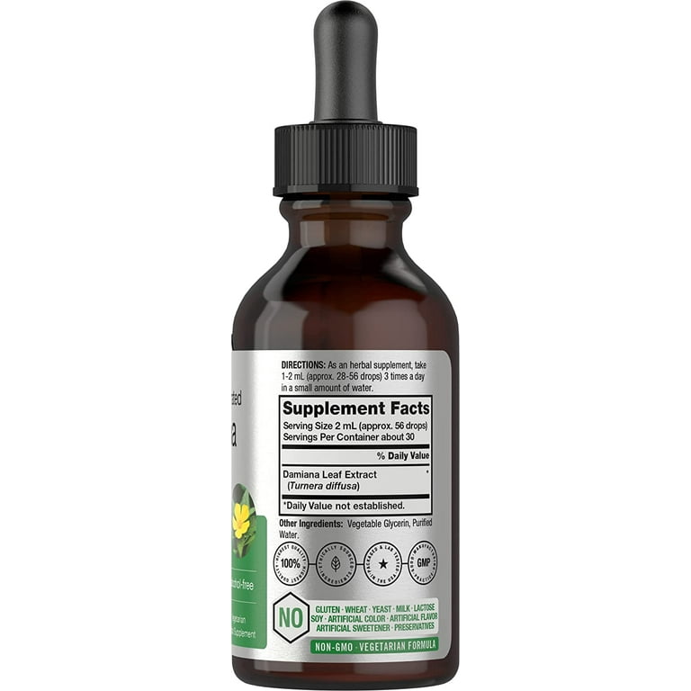 Damiana Leaf Liquid Extract | 2 oz for Men and Women | by Horbaach