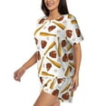 thumbnail image 2 of Kdxio Baseball Sport Print Pajamas Sets for Women Short-Sleeved Pjs with Lounge Shorts Two Piece Sleepwear S-4XL, 2 of 9