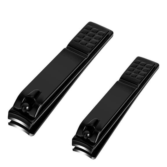 Nail Clippers Set, Sharp Stainless Steel Fingernail Clipper & Toenail Clippers, Black Nail Cutter